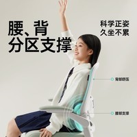 黑白调P1 Pro人体工学儿童青少年学习椅家用电脑写字椅矫姿椅 P1 Pro青少年款蓝色-无头枕