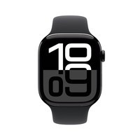 Apple/苹果 Watch Series 10 智能手表GPS款46毫米亮黑色铝金属表壳黑色运动型硅胶表带M/L MX273CH/B