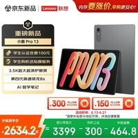 联想(Lenovo)小新PadPro13英寸AI平板电脑3.5K超清护眼骁龙8s Gen4学习办公影音12+512G灰国家补贴学生教育优惠