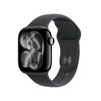 Apple/苹果 Watch S11 智能手表42毫米亮黑色铝金属表壳黑色运动型表带M/L 【GPS】电信补贴