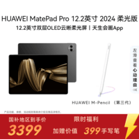 HUAWEI【限时赠手写笔】 MatePad Pro 12.2英寸柔光版华为平板电脑双层OLED柔光屏12+256GB WIFI砚黑