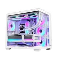 航嘉（Huntkey）S980龙卷风全景版  360机箱无立柱海景房  S970暴风雪MAX电脑主机机箱（支持ATX主板/360水冷） S970暴风雪MAX-白色 单机箱