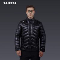探迹者（TAJEZZO）新款保暖鹅绒服男款轻薄排骨羽绒服冬季休闲羽绒外套短款M05   黑色 XL