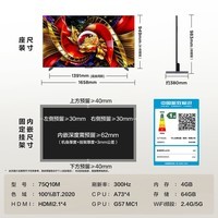 TCL电视 75Q10M 75英寸 SQD-Mini LED 100%全局高色域 超级蝶翼华曜屏 万象分区