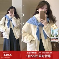 茵曼2025冬季女装新款三防毛绒领工装羽绒服高充绒量鸭绒保暖外套 暖杏色 M 163-167cm /111-120斤