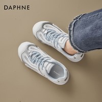 达芙妮蓝色芭蕾德训鞋女2026新款厚底网面阿运动甘鞋休闲防滑 米蓝色 35