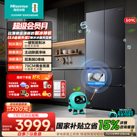 海信（Hisense）【大薄荷2.0】509法式多门冰箱自动制冰双系统除菌超薄零嵌入新一级世界杯定制款BCD-509E5SFZSD灰 灰色