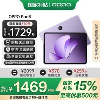 OPPO Pad 3 旗舰平板电脑 oppopad3 办公游戏学习娱乐 学生党高性价比平板 霞光紫丨8+256GB 官方标配【全国联保】