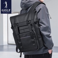 高尔夫(GOLF)双肩包男士休闲背包男女初中高中大学生电脑书包旅行包【Q】 款式2-黑色