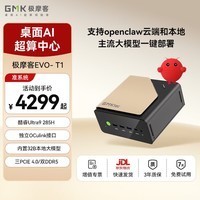 极摩客GMK EVO-T1全新酷睿Ultra 9 285H迷你电脑主机AI PC家用商务办公游戏内置32B本地大模型 准系统