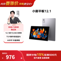 联想【国家补贴15%】小新平板 12.1 2025款12.1英寸平板电脑学生平板pad二合一官方旗舰店年会礼品 8G+128G卷云灰