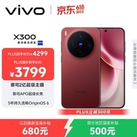 vivo X300 12GB+256GB 好运红 蔡司2亿超级主摄 蔡司APO超级长焦 5年持久流畅OriginOS 6 拍照 AI手机