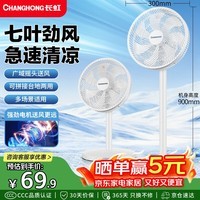 长虹（CHANGHONG）电风扇家用七叶轻音立式落地扇台式桌面小风扇大风量节能摇头宿舍低噪台地两用电扇FS-LJ301