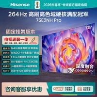 海信电视75E3NH Pro 75英寸【送装一体-固定挂架】264Hz高刷 高色域 Hi-Fi音响 智能Wi-Fi6 大内存