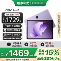 OPPO Pad 3 旗舰平板电脑 oppopad3 办公游戏学习娱乐 学生党高性价比平板 霞光紫丨8+256GB 官方标配【全国联保】