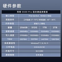 梵想（FANXIANG）S500Pro  M.2固态硬盘1t NVMe协议接口   精选TLC颗粒 一体机台式机电脑存储配件固态 S500pro   512GB