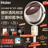 海尔（Haier）空气循环扇大风量直流风扇摇头电风扇抑菌驱蚊语音风扇家用台式落地扇轻音节能柔风轻羽扇电风扇 【直流电机】24档驱蚊杀菌HFX-Y2367AD