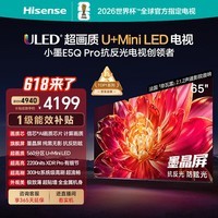 海信电视小墨E5Q Pro 65英寸 560分区U+MiniLED 信芯芯片抗反光防眩光墨晶屏限时补贴世界杯65E5Q-PRO