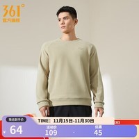 361°运动卫衣男秋冬季新款摇粒绒套头卫衣女情侣常规舒适保暖上衣 【男款】白松木色-4803D 2XL