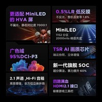 FFALCONTCL雷鸟鹤6 Ultra 25款 98英寸MiniLED高色域4+128G一级能效平板电视机 98英寸