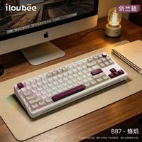 ILOVBEEB87复古机械键盘无线三模客制化大容量电池长续航蓝牙游戏办公cherry轴胶坨坨 蜂焰-剑兰轴-长续航