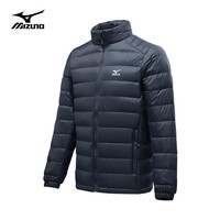 美津浓户外轻薄羽绒服男秋冬季外套连帽防风保暖休闲宽松上衣 藏青 M