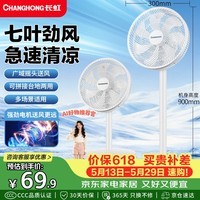 长虹（CHANGHONG）电风扇家用七叶轻音立式落地扇台式桌面小风扇大风量节能摇头宿舍低噪台地两用电扇FS-LJ301
