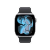 Apple/苹果 Watch S11 智能手表42毫米深空灰色铝金属表壳黑色运动型表带M/L 【GPS版】移动补贴