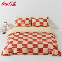 可口可乐四件套亲肤磨毛床上用品单双人宿舍床单被套套件 律动方块 1.2m床三件套 床单款 被套150*200cm