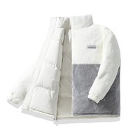 真维斯户外运动两面穿棉服男士装秋冬季款加绒加厚羊羔绒保暖衣服棉衣外套款 黑色 XL