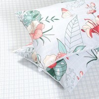 富安娜家纺 圣之花 床上四件套纯棉斜纹全棉套件单双人床单被罩 圣之花-【纯棉】印花系列-浅兰 1.5米床 床单款 （被套203*229cm）