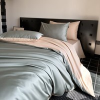 途波列 100s贡缎长绒棉双拼全棉纯棉素雅纯色四件套 BG100s-山栀绿 1.8m床单款(被套200*230cm)套件