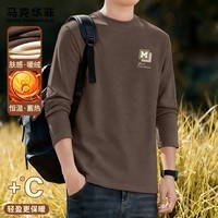 马克华菲(MARK FAIRWHALE)秋冬内搭羊毛绒圆领衫男软糯贴身不紧绷舒适柔软保暖潮流百搭上衣 【双面绒】-灰#JMK艺术框框 XL