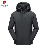 皮尔卡丹外套男士2025春秋季休闲运动冲锋衣情侣款衣 黑色 XL