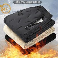 真维斯户外运动羊羔绒棉裤男士休闲裤冬季防风加绒加厚款抗寒保暖长裤 黑色【直筒】 3XL