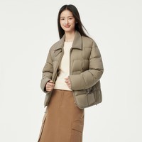 坦博尔秋冬羽绒服女轻薄短款小个子保暖外套330226D 青木棕 XS (155)