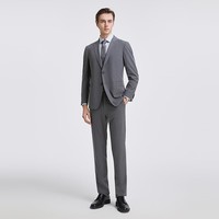 雅戈尔（YOUNGOR）西服男士230款套西上衣羊毛混纺可机洗男士西服舒适挺括商务西服 灰色 M 170/92A