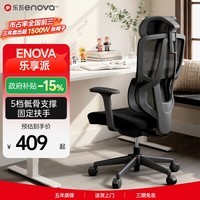 ENOVA乐瓦乐享派人体工学椅舒适大学生宿舍用舒服打游戏办公椅电脑椅子 LITE版 无脚踏【5档撑骶腰靠+固定扶手+海绵坐垫】