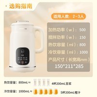 九阳（Joyoung）豆浆机1L容量 快速浆轻音破壁预约时间一键自清洗2-3人用 全自动家用多功能破壁机D285