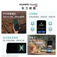 HUAWEI Mate 80 第二代红枫影像鸿蒙AI 华为直屏鸿蒙手机华为mate80 官方正品 曜石黑 16GB+512GB 全网通 官方标配