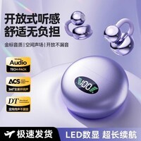 萨勒芬妮【柏林之声丨千元级舒适】2025新款骨传导概念蓝牙耳机耳夹式无线开放式不入耳挂耳运动跑步降噪 【流光紫】定向传音丨云柔亲肤 AI通话降噪丨久戴不痛丨全景音效