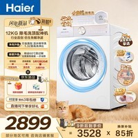 海尔（Haier）【价保618】毛白白系列 12公斤大容量全自动滚筒洗衣机专业除毛洗单洗家用超薄 京东自营LE5MJ2WU1