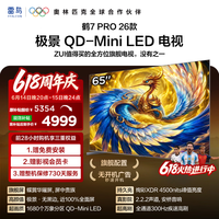 FFALCON雷鸟电视65鹤7 PRO 26款 65英寸 极景 蝶翼华曜屏QD-Mini LED 万象分区 平板电视机65R79A Pro