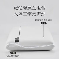 五星级酒店同款朵朵记忆棉枕慢回弹零压力床上用品一只装 白色 40*70cm-6cm低枕 默认
