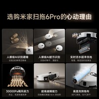 米家扫地机器人6pro水箱版 滚筒活水强力扫拖 AI 识污智能清洁家用扫拖一体自动清洗 全自动智能洗家用