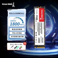 长城（Great Wall）GW3300 SSD固态硬盘 M.2接口(NVMe协议) PCIe3.0x4 单面颗粒 兼容笔记本台式机 读速高达3300MB/s 128GB