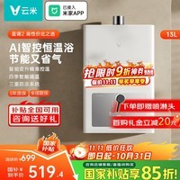 云米（VIOMI）13升燃气热水器家用蓝调2天然气变升节能智能变频恒温厨房洗防冻 可连接米家APP JSQ25-VGW1341