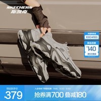 斯凯奇（Skechers）糯米熊丨新款女士时尚休闲鞋轻便舒适户外老爹鞋150524 女款-黑色/银色/BKSL 36