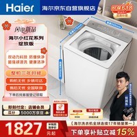 海尔（Haier）小红花 全自动波轮洗衣机 10KG双动力 紫外杀菌 家电国家补贴以旧换新京东自营 XQS100-BE73M
