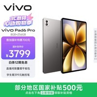 vivoPad6 Pro 8GB+256GB 自在灰 国家补贴 13.2英寸 4K原彩屏 杜比视界 第五代骁龙8至尊版 平板电脑